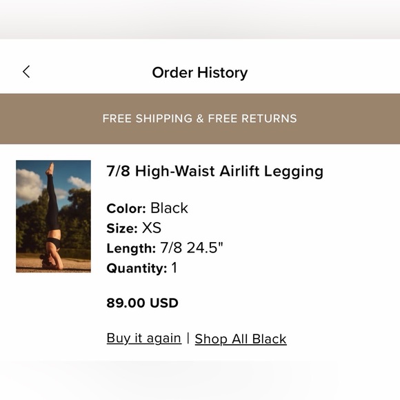 Like new ALO Yoga High-Waist Airlift Leggings- black, XS - Picture 3 of 7